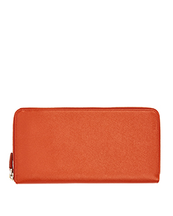 Prada Big Wallet, Leather, Orange, 3*